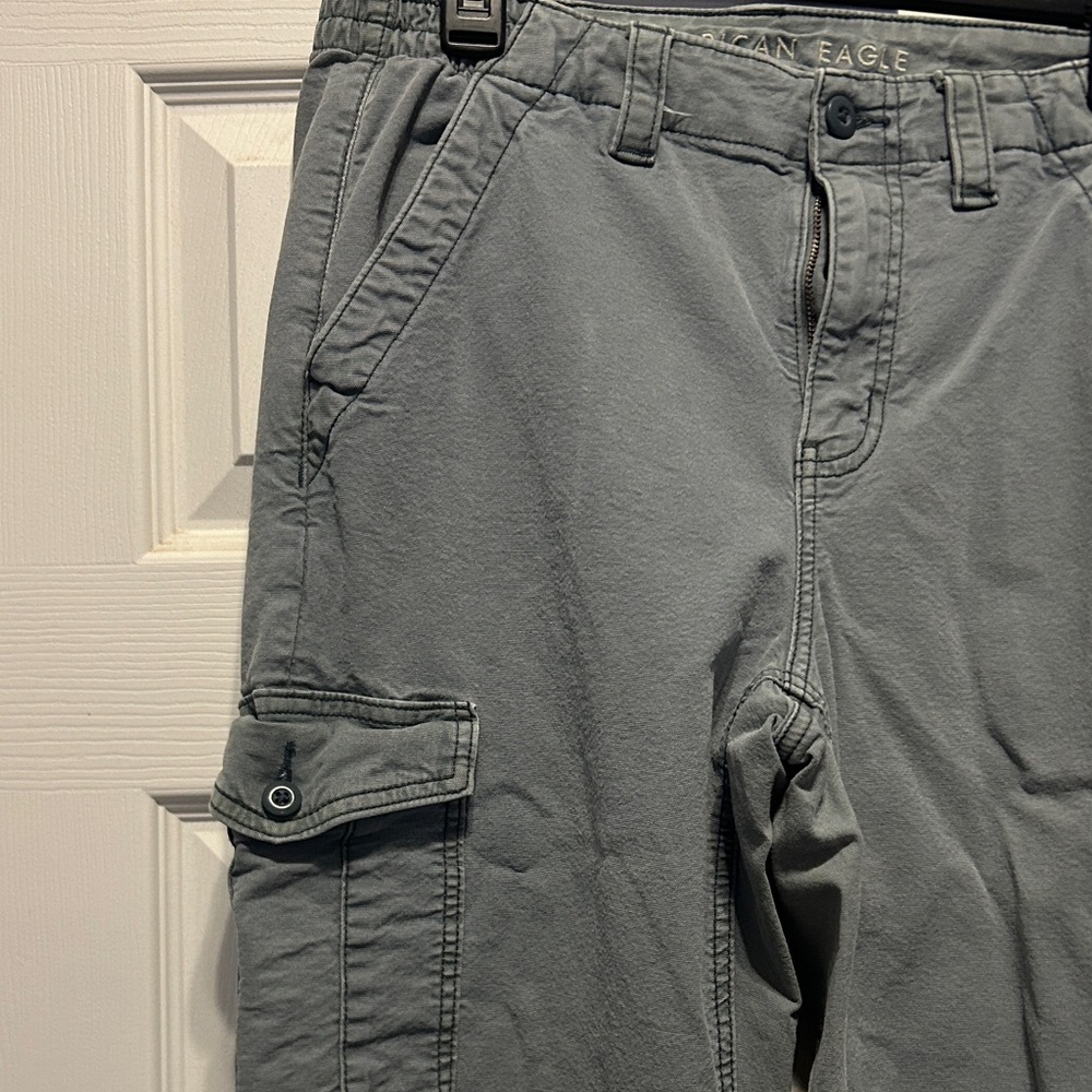 American Eagle Outfitters Women's Straight Leg Cargo Jeans - Gray - Picture 4 of 7